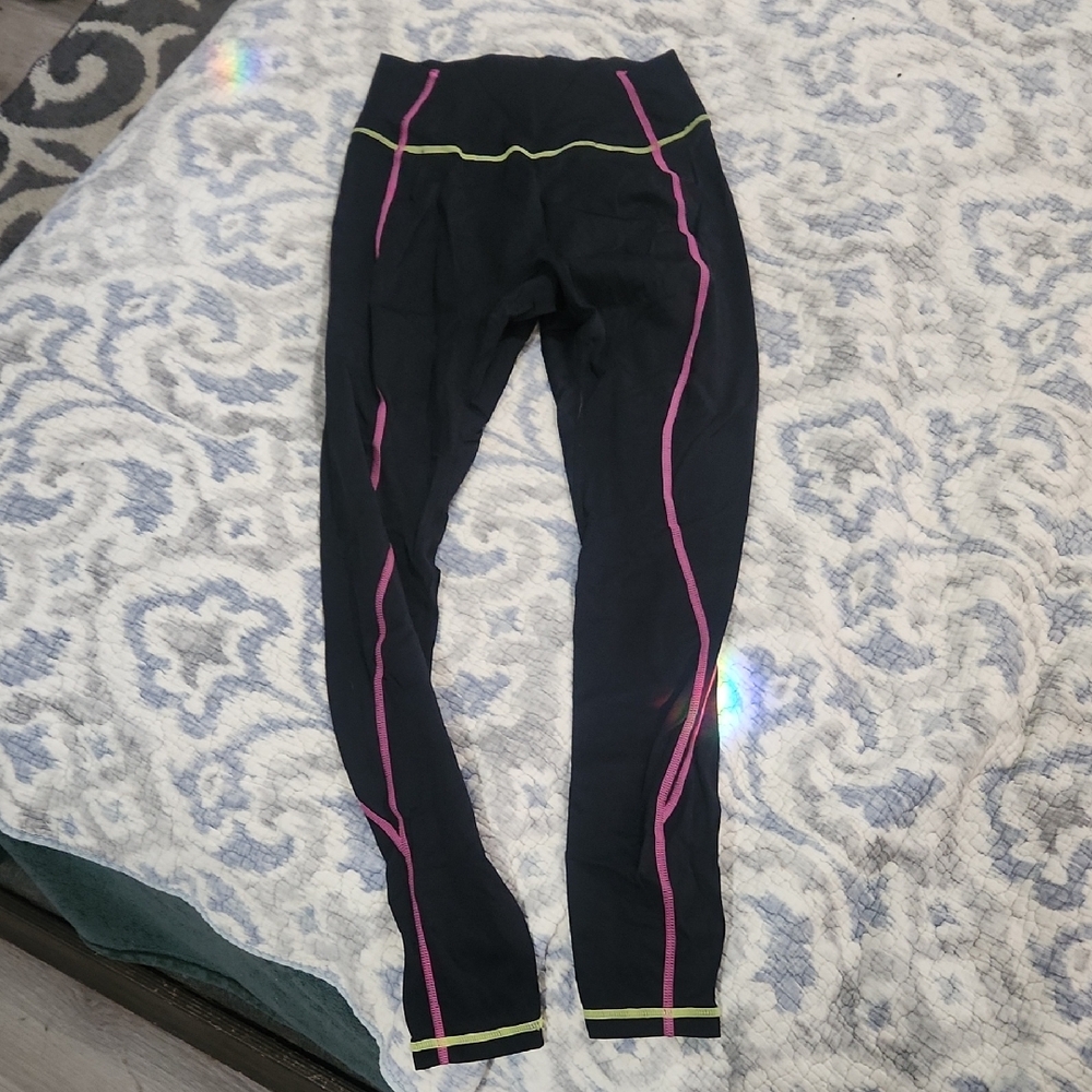 BuffBunny Black Leggings with Vibrant Accents